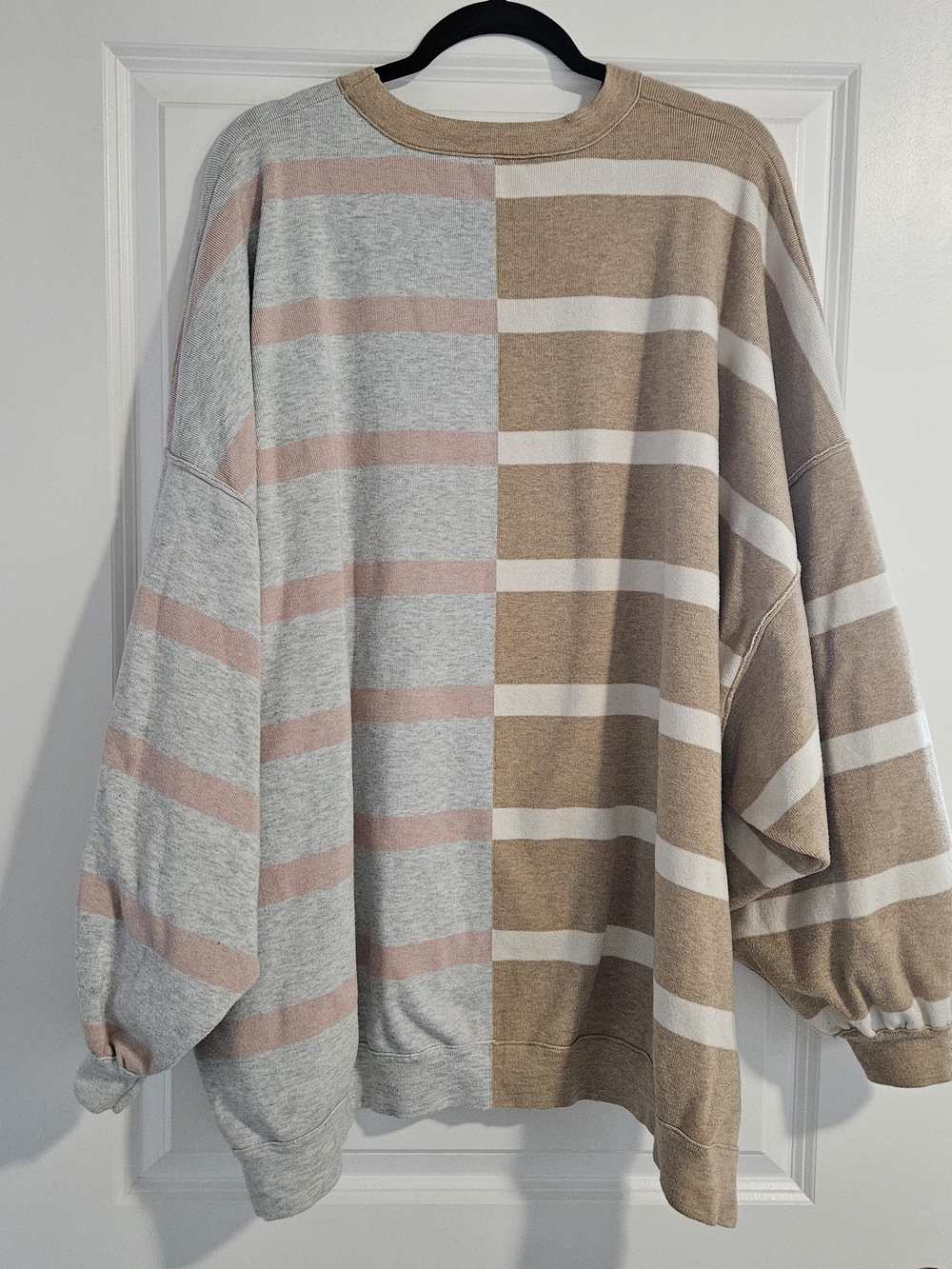 Free People Uptown Striped Oversizes Crewneck Sweater - Size XL - Picture 6 of 6